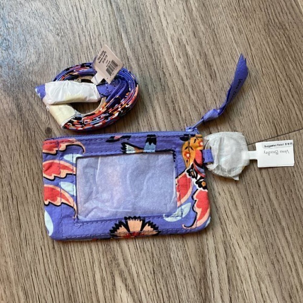 Vera Bradley Zip ID Case and Lanyard in Mural Garden NWT - Picture 2 of 5